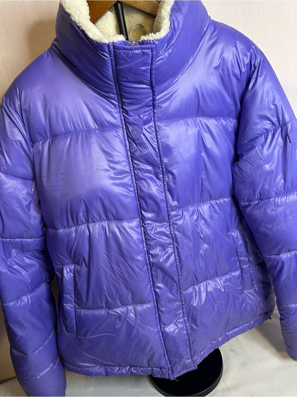 Koolaburra Purple Puffer Jacket with Sherpa Collar